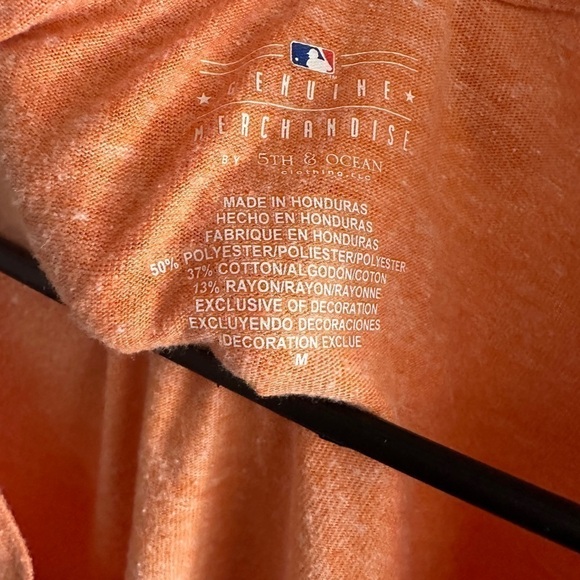 SAN Francisco SF Giants Women’s Short Sleeve T-Shirt Orange V-Neck - Picture 4 of 5